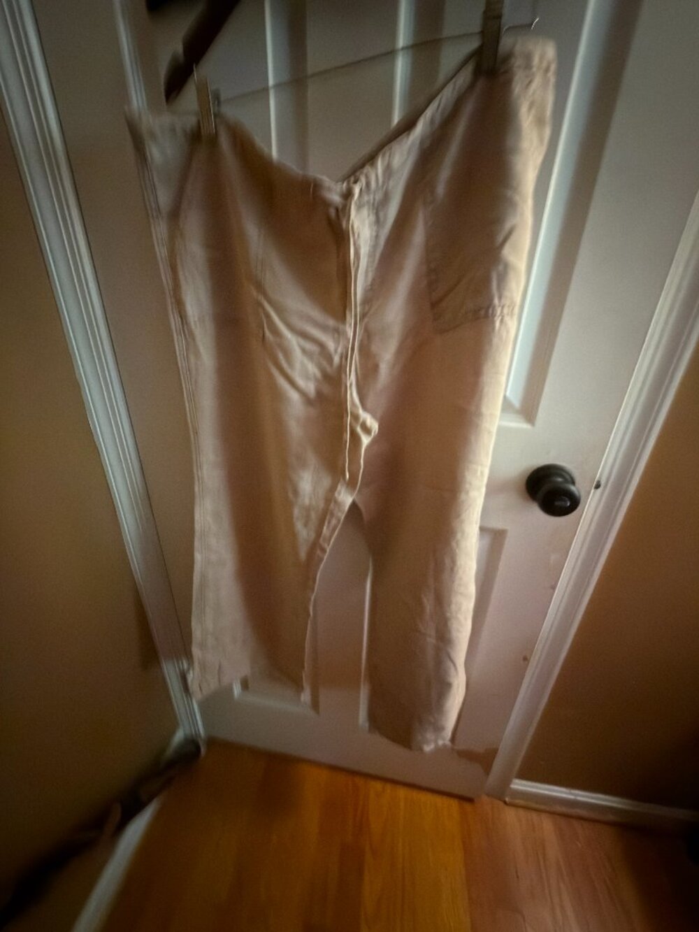 Victoria’s Secret Linen Blend Pants | Size 14 Short | Beige Wide Leg Drawstring